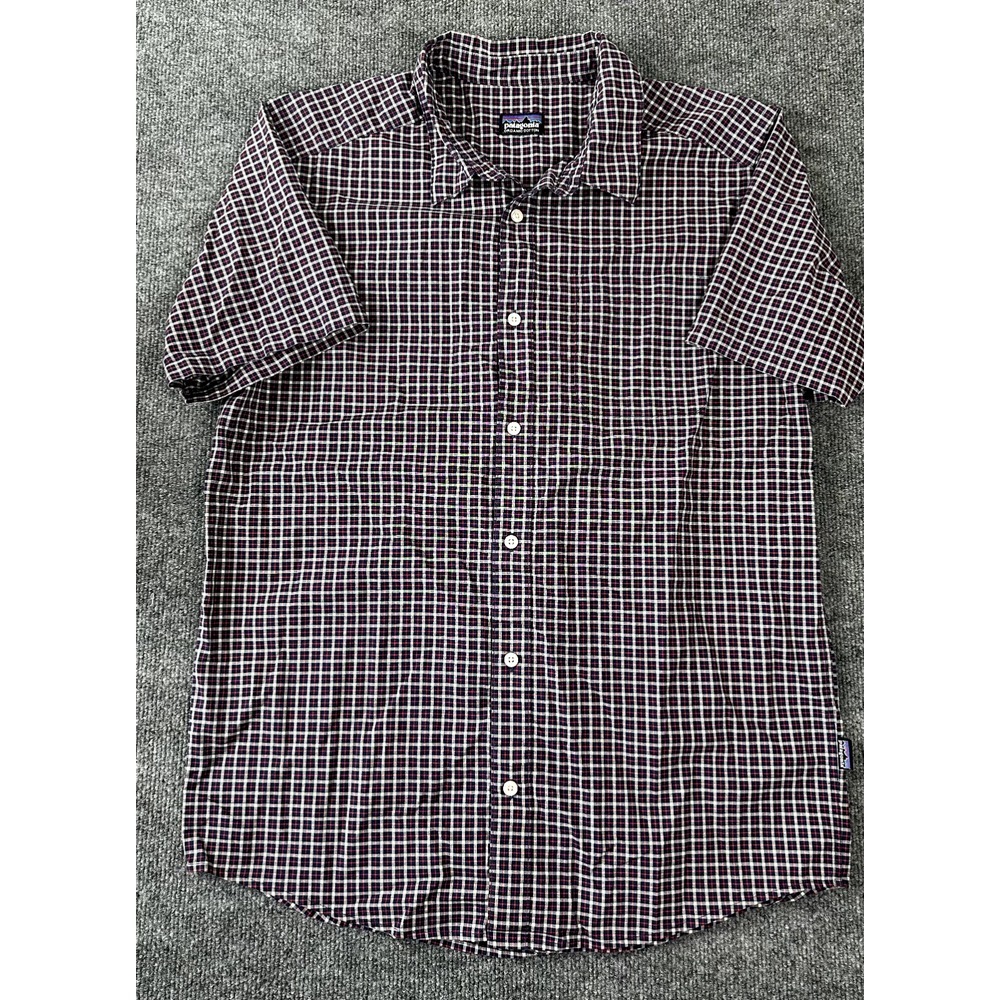 Patagonia Men's‎ Large Button Up Plaid Shirt Red Organic Cotton Gorpcore EUC